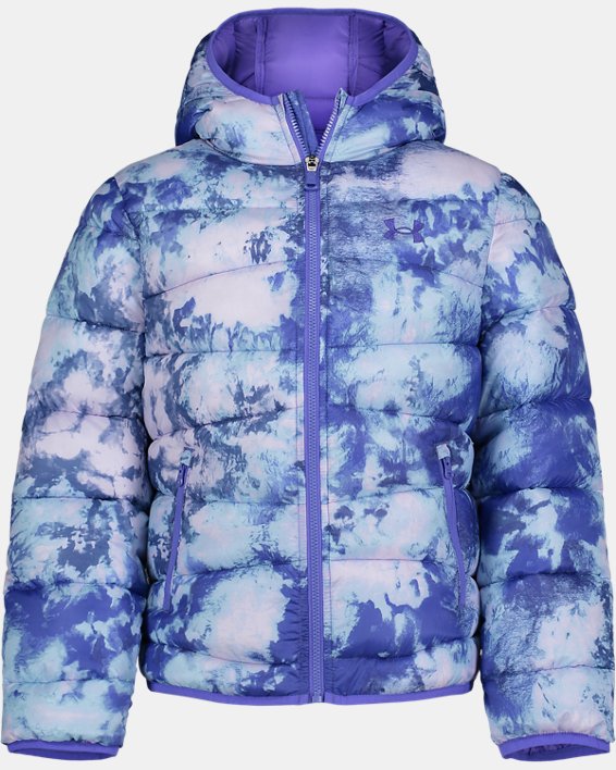 Girls' UA Prime Printed Puffer Jacket, Purple, pdpMainDesktop image number 0